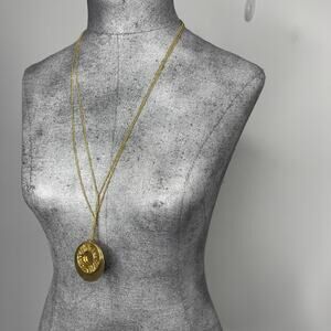 pendant necklace costume jewelry long trendy versatile gold tone classic